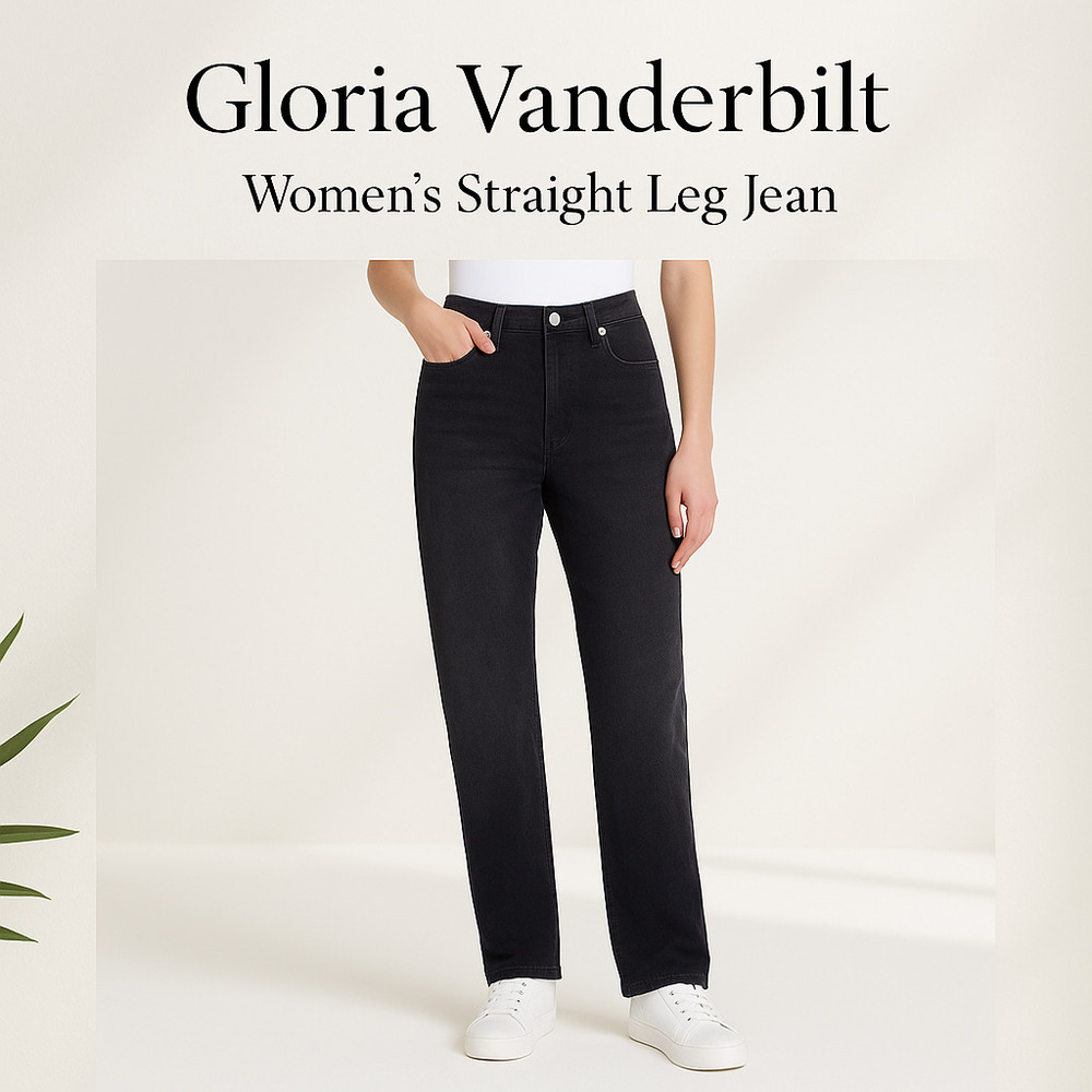 Gloria Vanderbilt Women's Straight Leg Jean |  (Color: Black)